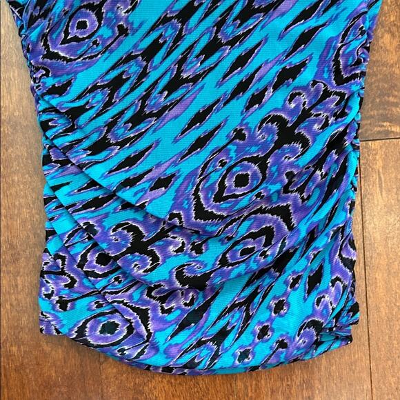 Vintage 90s Mesh INC Women's Vibrant Blue and Purple Blouse, Size Medium - Picture 12 of 14